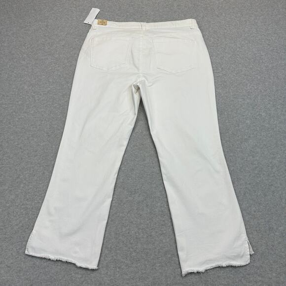 Democracy Ab Technology Booty Lift Jeans Womens Sz 16 White Frayed Hem High Rise - Picture 12 of 16